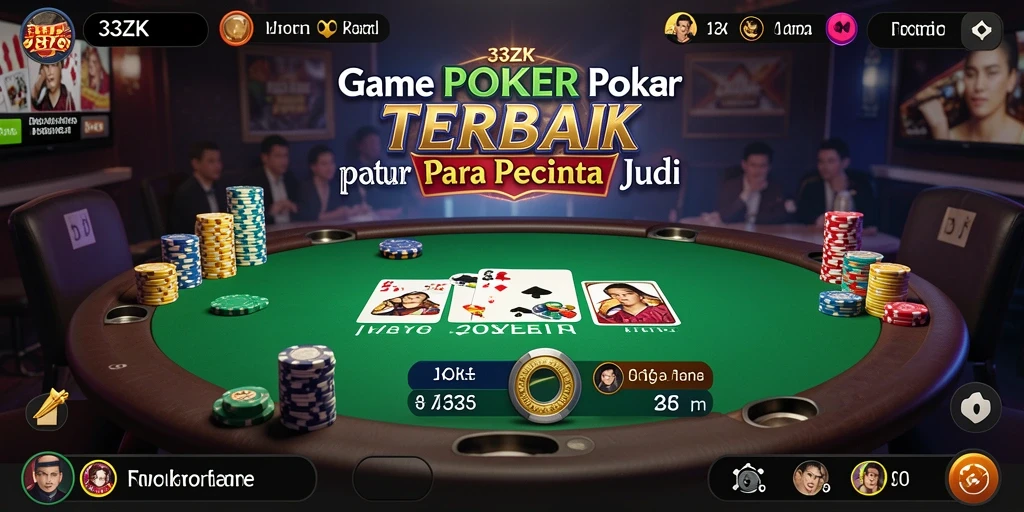 Tampilan permainan Poker yang memukau di 33ZK.