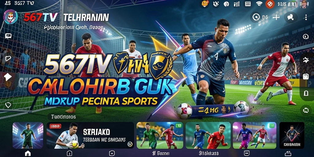 Screenshot 567TV memperlihatkan pemain saat menonton pertandingan olahraga.