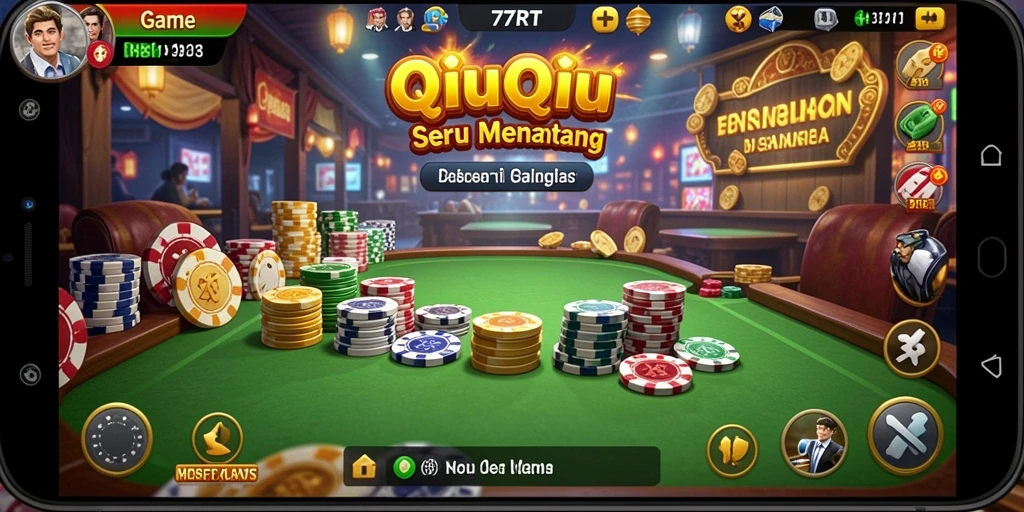 Tangkapan layar gameplay 77RT menampilkan kartu yang sedang dimainkan.
