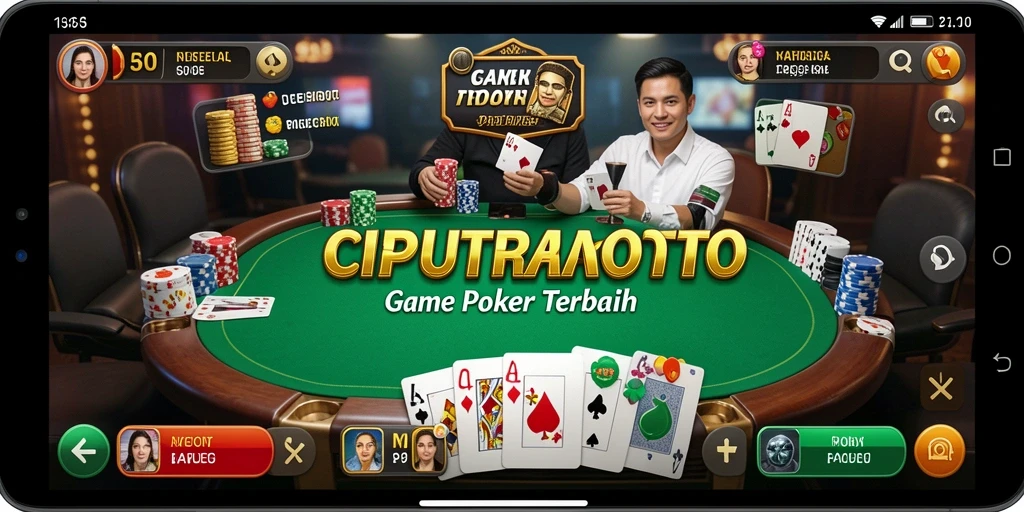 Screenshot gameplay utama CIPUTRATOTO menampilkan aksi intens Poker.