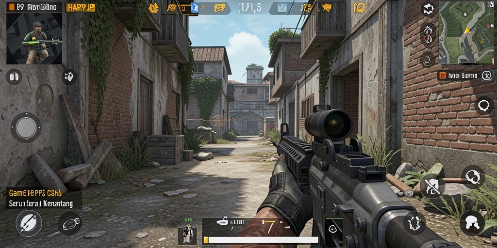 Tampilan gameplay seru dari HARAPJP menunjukkan aksi FPS yang mendebarkan.