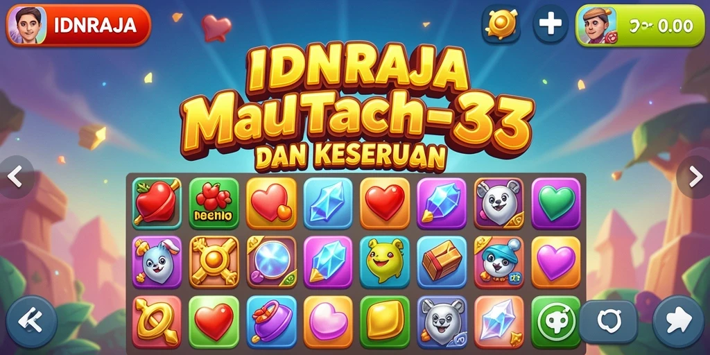 Screenshot permainan IDNRAJA menampilkan gameplay seru dan penuh warna.