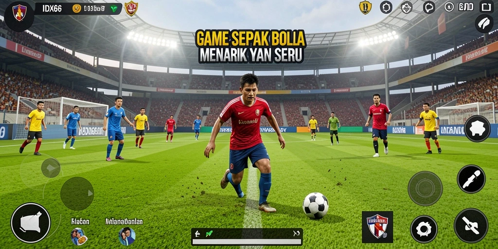 Tangkapan layar gameplay IDX66 yang menunjukkan aksi seru di lapangan.