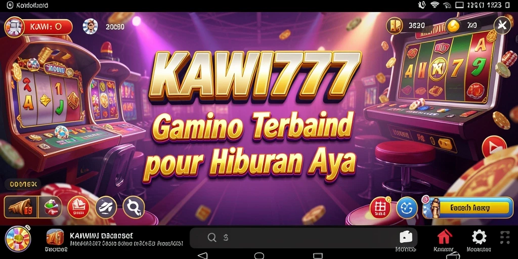 Screenshot menunjukkan gameplay seru dari KAWI777 dengan tampilan kasino yang memukau.