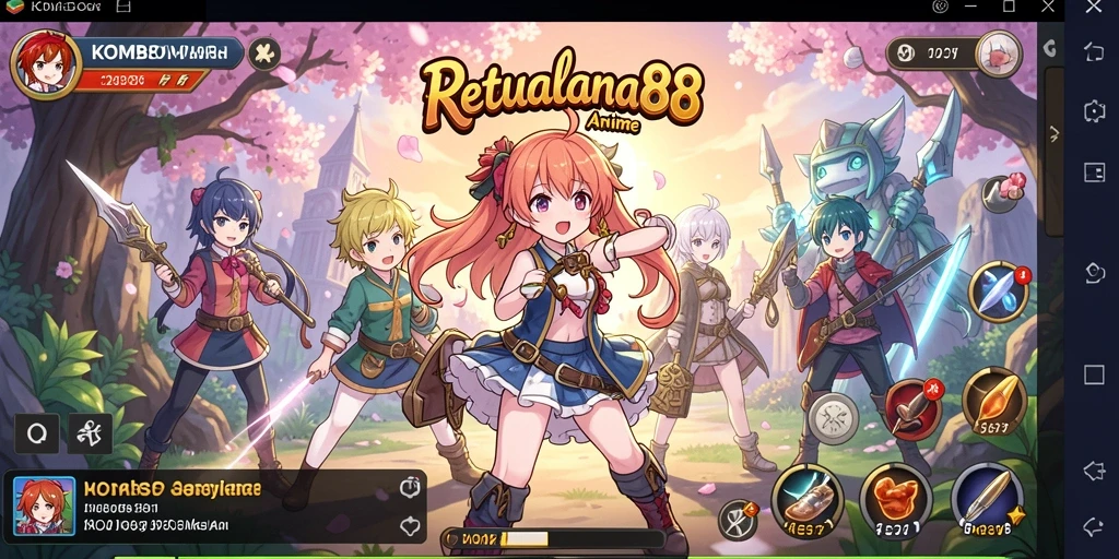 Tampilan gameplay KOMBO88 yang penuh aksi dan karakter anime.