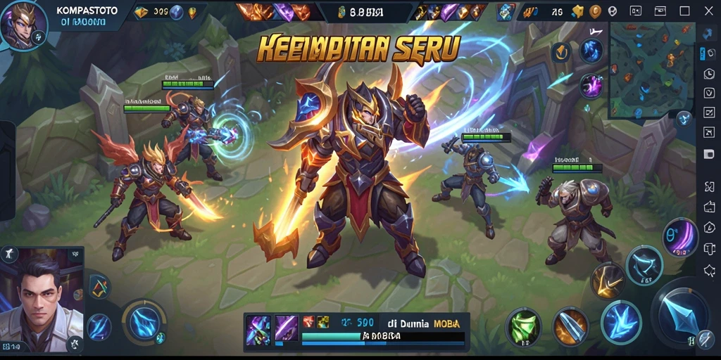 Screenshot gameplay <strong>KOMPASTOTO</strong> menampilkan aksi pertempuran tim yang intens.