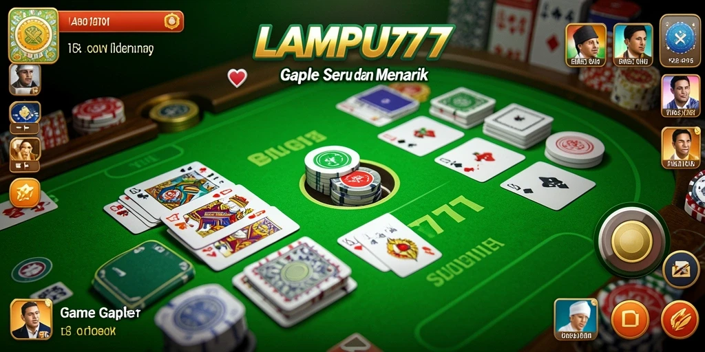 Tampilan gameplay LAMPU777 dengan inovasi permainan Gaple yang seru.
