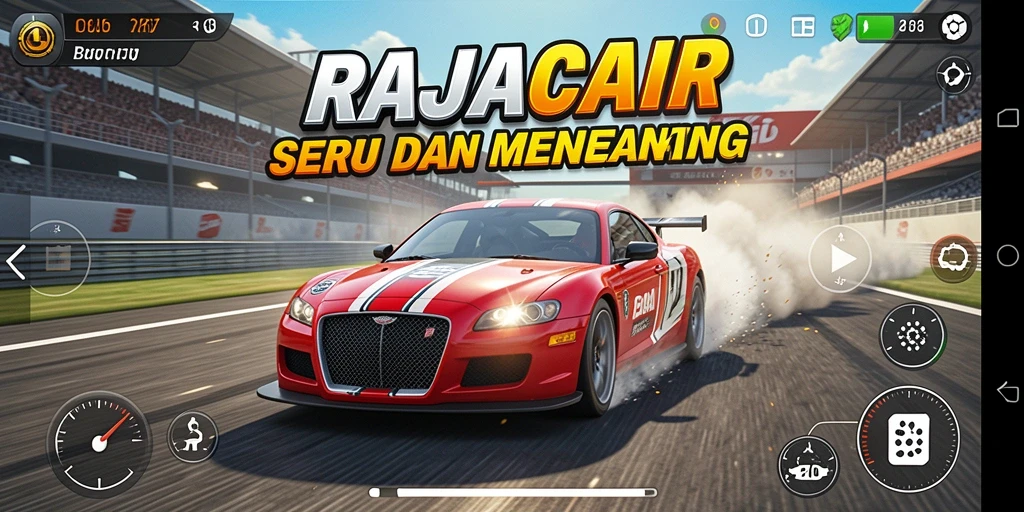 Tangkapan layar menampilkan aksi balapan intens di RAJACAIR.