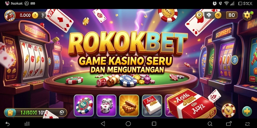 Tampilan gameplay ROKOKBET yang menarik dan penuh warna.