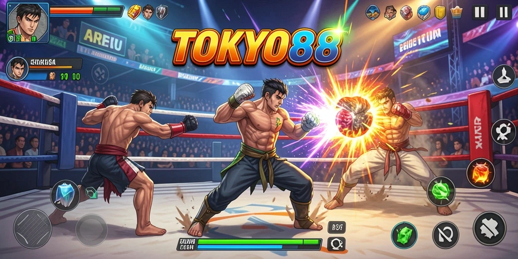 Gameplay seru dalam pertarungan karakter di TOKYO88.
