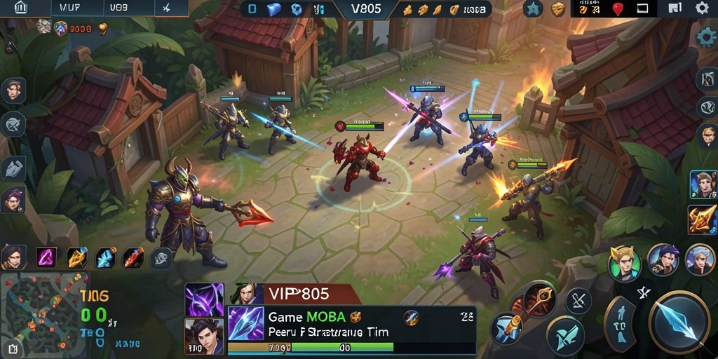 Gameplay seru dalam pertempuran tim di VIP805.