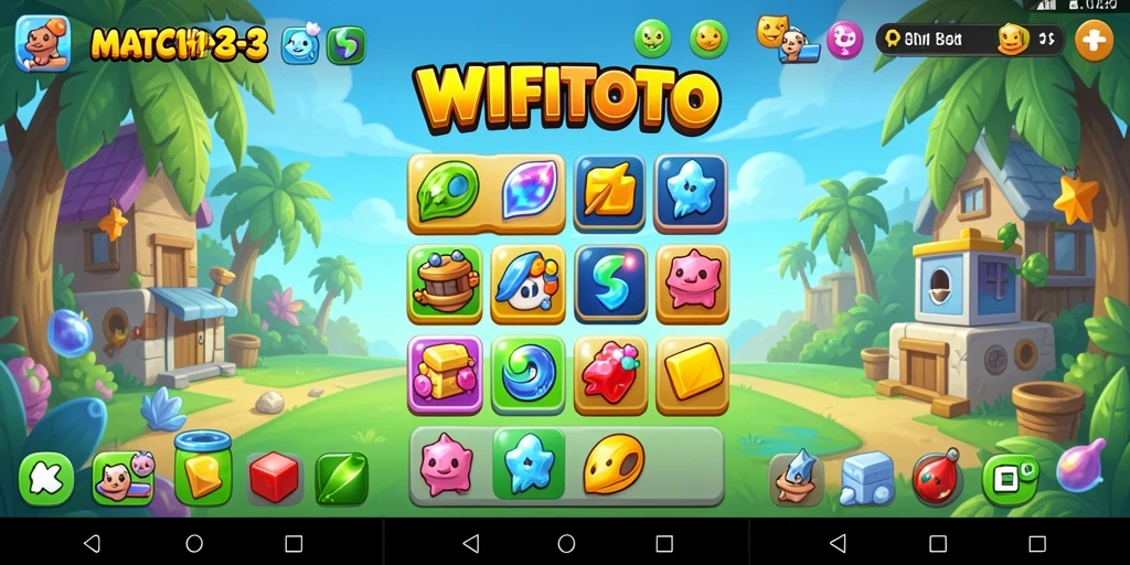Tampak gameplay yang menyenangkan di <strong>WIFITOTO</strong> dengan kombinasi objek yang cerah.